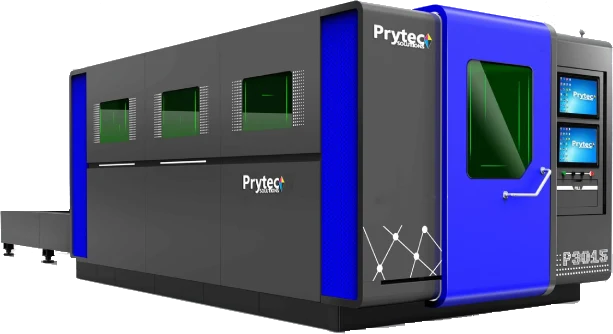 Prytec PLS-F3015 3000 x 1500mm fibre laser cutting machine with exchange table